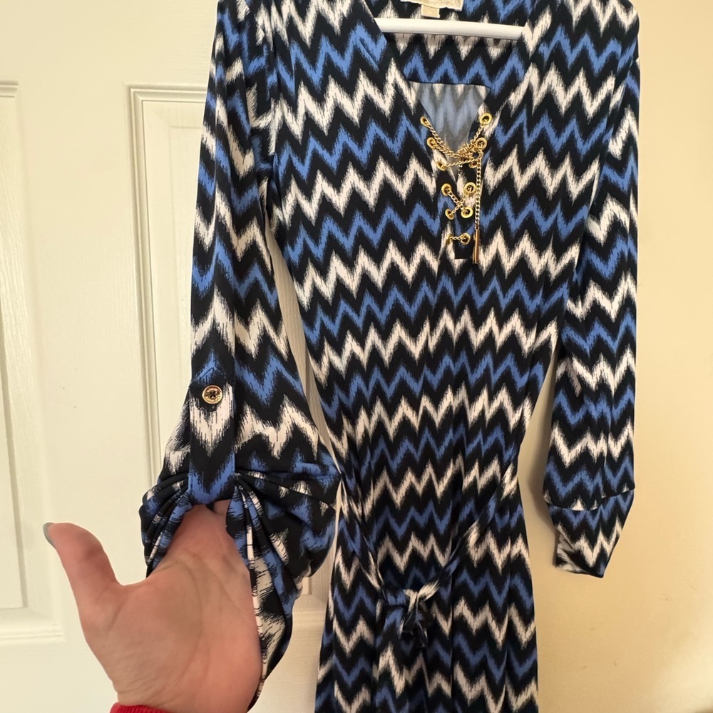 MICHAEL Michael Kors Blue and Black Zigzag Dress - Picture 6 of 6